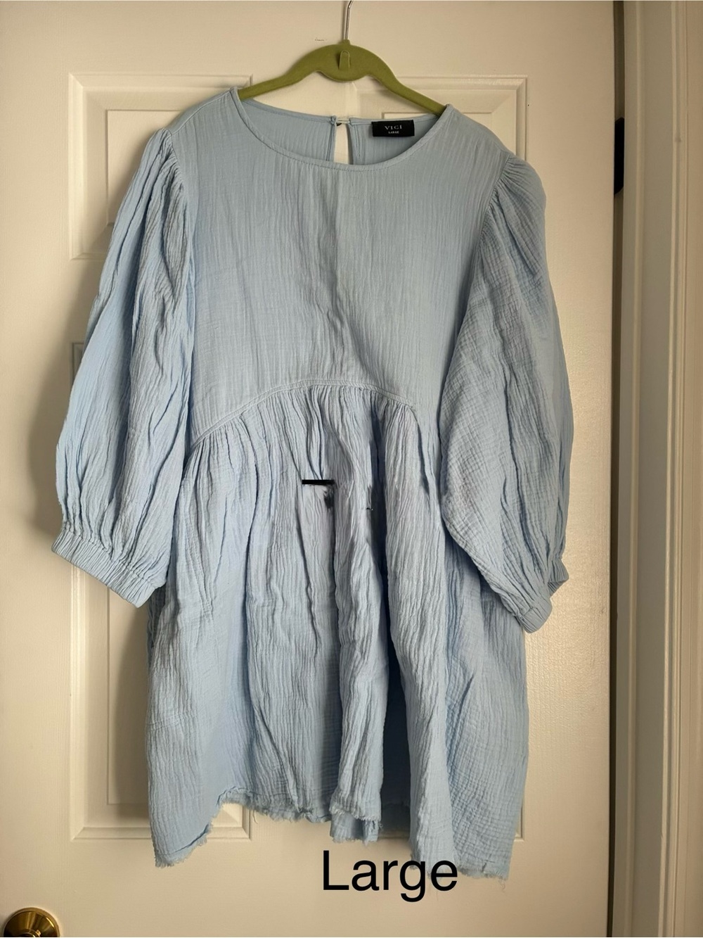 Free People Light Blue Gauze Mini Dress